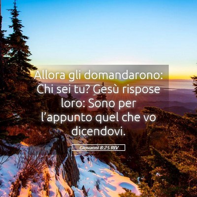 Picture 05 - Giovanni 8:25 RIV - Allora gli domandarono: Chi sei tu? Gesù rispose - Bible Verse Picture