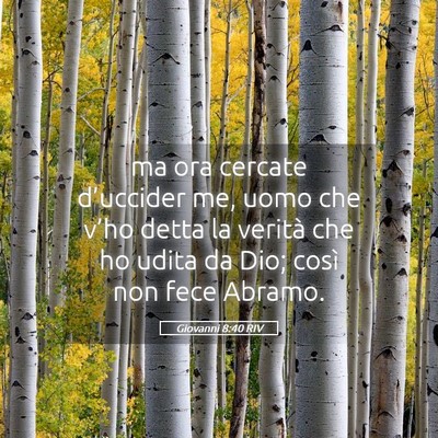 Picture 05 - Giovanni 8:40 RIV - ma ora cercate d’uccider me, uomo che v’ho - Bible Verse Picture