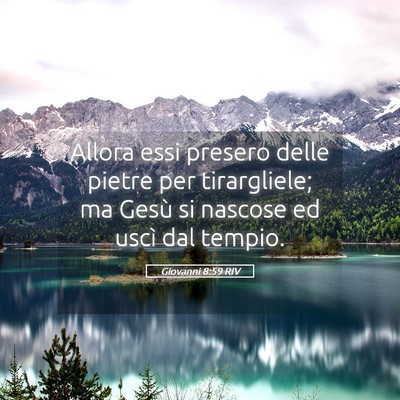 Picture 05 - Giovanni 8:59 RIV - Allora essi presero delle pietre per tirargliele; - Bible Verse Picture