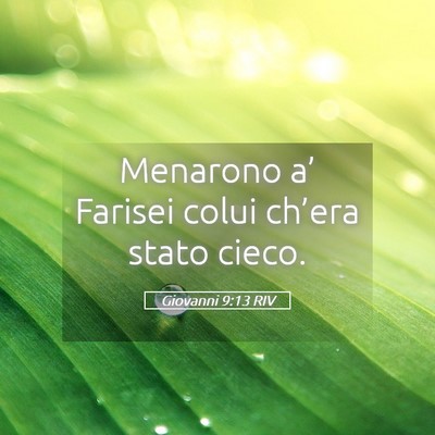 Picture 05 - Giovanni 9:13 RIV - Menarono a’ Farisei colui ch’era stato - Bible Verse Picture