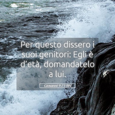 Picture 05 - Giovanni 9:23 RIV - Per questo dissero i suoi genitori: Egli è - Bible Verse Picture