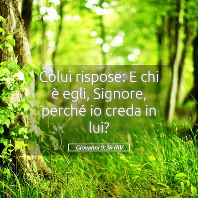 Picture 05 - Giovanni 9:36 RIV - Colui rispose: E chi è egli, Signore, perché io - Bible Verse Picture