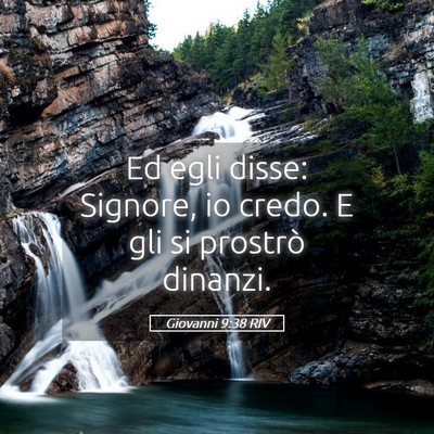 Picture 05 - Giovanni 9:38 RIV - Ed egli disse: Signore, io credo. E gli si - Bible Verse Picture
