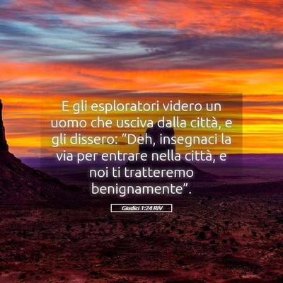 Picture 05 - Giudici 1:24 RIV - E gli esploratori videro un uomo che usciva dalla - Bible Verse Picture
