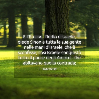 Picture 05 - Giudici 11:21 RIV - E l’Eterno, l’Iddio d’Israele, diede Sihon - Bible Verse Picture