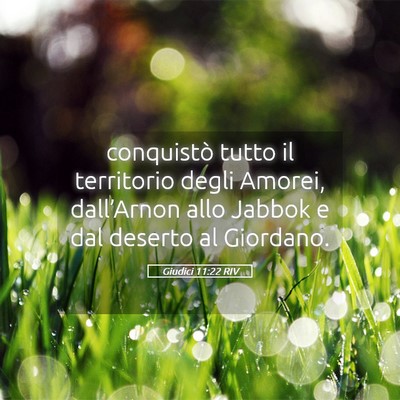 Picture 05 - Giudici 11:22 RIV - conquistò tutto il territorio degli Amorei, - Bible Verse Picture