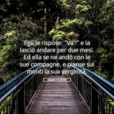 Picture 05 - Giudici 11:38 RIV - Egli le rispose: “Va’!” e la lasciò andare - Bible Verse Picture