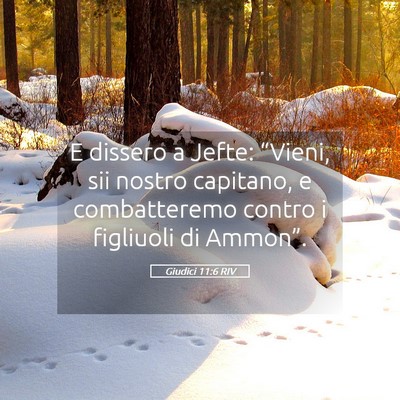 Picture 05 - Giudici 11:6 RIV - E dissero a Jefte: “Vieni, sii nostro capitano, - Bible Verse Picture