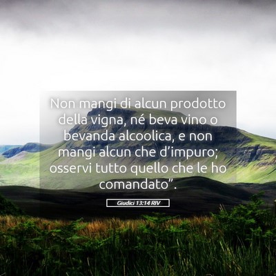 Picture 05 - Giudici 13:14 RIV - Non mangi di alcun prodotto della vigna, né beva - Bible Verse Picture