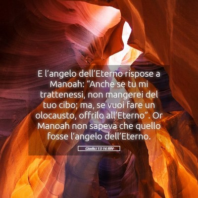 Picture 05 - Giudici 13:16 RIV - E l’angelo dell’Eterno rispose a Manoah: - Bible Verse Picture