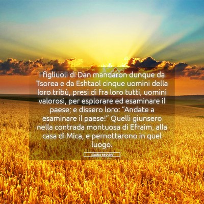 Picture 05 - Giudici 18:2 RIV - I figliuoli di Dan mandaron dunque da Tsorea e da - Bible Verse Picture
