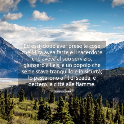 Picture 05 - Giudici 18:27 RIV - Ed essi, dopo aver preso le cose che Mica avea - Bible Verse Picture