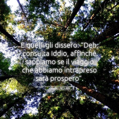 Picture 05 - Giudici 18:5 RIV - E quelli gli dissero: “Deh, consulta Iddio, - Bible Verse Picture