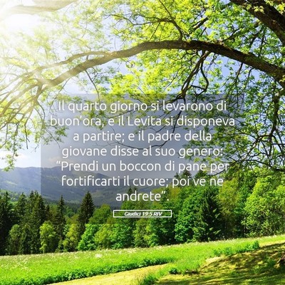 Picture 05 - Giudici 19:5 RIV - Il quarto giorno si levarono di buon’ora, e il - Bible Verse Picture