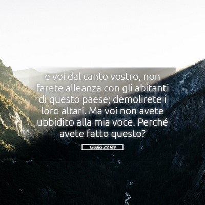 Picture 05 - Giudici 2:2 RIV - e voi dal canto vostro, non farete alleanza con - Bible Verse Picture