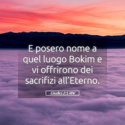 Picture 05 - Giudici 2:5 RIV - E posero nome a quel luogo Bokim e vi offrirono - Bible Verse Picture