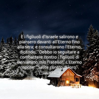 Picture 05 - Giudici 20:23 RIV - E i figliuoli d’Israele salirono e piansero - Bible Verse Picture