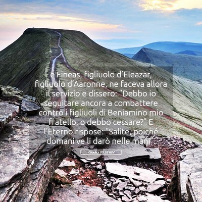 Picture 05 - Giudici 20:28 RIV - e Fineas, figliuolo d’Eleazar, figliuolo - Bible Verse Picture