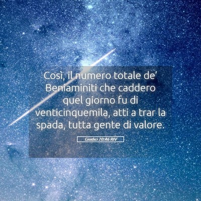 Picture 05 - Giudici 20:46 RIV - Così, il numero totale de’ Beniaminiti che - Bible Verse Picture