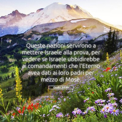 Picture 05 - Giudici 3:4 RIV - Queste nazioni servirono a mettere Israele alla - Bible Verse Picture