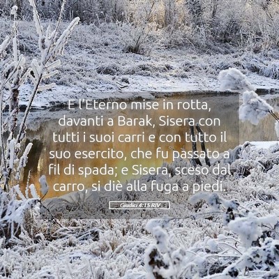 Picture 05 - Giudici 4:15 RIV - E l’Eterno mise in rotta, davanti a Barak, - Bible Verse Picture