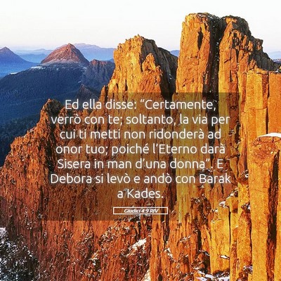 Picture 05 - Giudici 4:9 RIV - Ed ella disse: “Certamente, verrò con te; - Bible Verse Picture