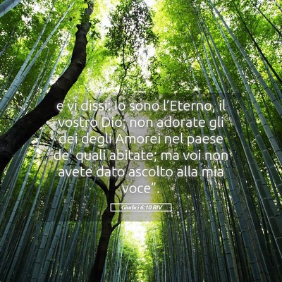 Picture 05 - Giudici 6:10 RIV - e vi dissi: Io sono l’Eterno, il vostro Dio; - Bible Verse Picture