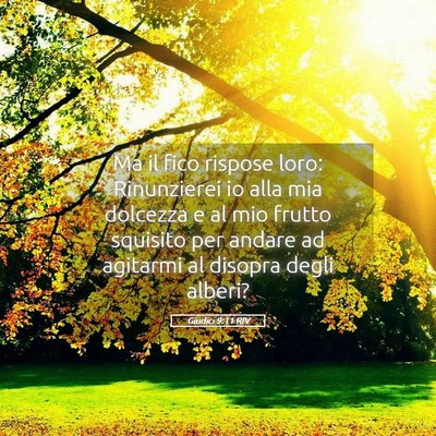 Picture 05 - Giudici 9:11 RIV - Ma il fico rispose loro: Rinunzierei io alla mia - Bible Verse Picture