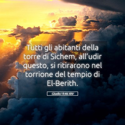 Picture 05 - Giudici 9:46 RIV - Tutti gli abitanti della torre di Sichem, - Bible Verse Picture