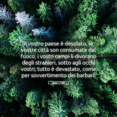 Picture 05 - Isaia 1:7 RIV - Il vostro paese è desolato, le vostre città son - Bible Verse Picture