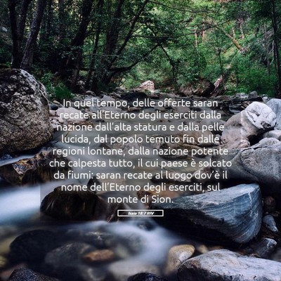 Picture 05 - Isaia 18:7 RIV - In quel tempo, delle offerte saran recate - Bible Verse Picture