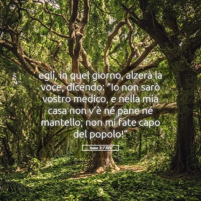 Picture 05 - Isaia 3:7 RIV - egli, in quel giorno, alzerà la voce, dicendo: - Bible Verse Picture
