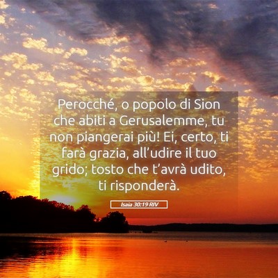 Picture 05 - Isaia 30:19 RIV - Perocché, o popolo di Sion che abiti a - Bible Verse Picture