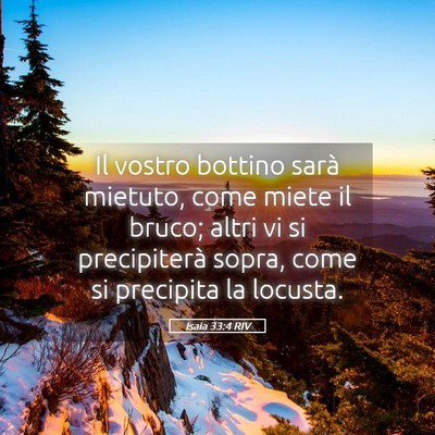 Picture 05 - Isaia 33:4 RIV - Il vostro bottino sarà mietuto, come miete il - Bible Verse Picture