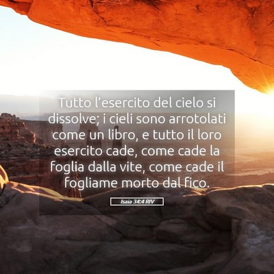 Picture 05 - Isaia 34:4 RIV - Tutto l’esercito del cielo si dissolve; i cieli - Bible Verse Picture