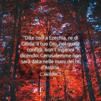 Picture 05 - Isaia 37:10 RIV - “Dite così a Ezechia, re di Giuda: il tuo Dio, - Bible Verse Picture