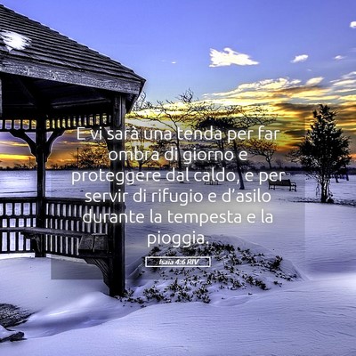Picture 05 - Isaia 4:6 RIV - E vi sarà una tenda per far ombra di giorno e - Bible Verse Picture