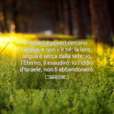 Picture 05 - Isaia 41:17 RIV - I miseri e poveri cercano acqua, e non v’è - Bible Verse Picture