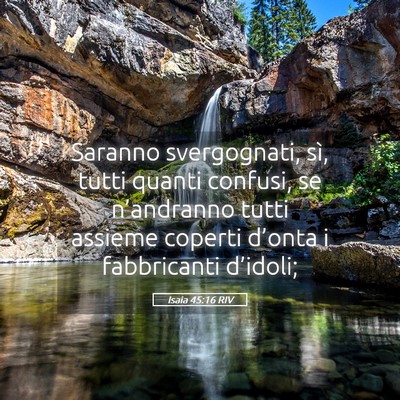 Picture 05 - Isaia 45:16 RIV - Saranno svergognati, sì, tutti quanti confusi, - Bible Verse Picture