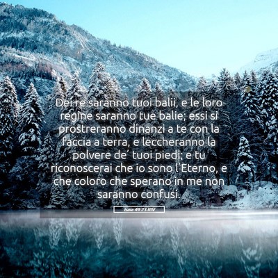 Picture 05 - Isaia 49:23 RIV - Dei re saranno tuoi balii, e le loro regine - Bible Verse Picture