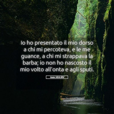 Picture 05 - Isaia 50:6 RIV - Io ho presentato il mio dorso a chi mi percoteva, - Bible Verse Picture
