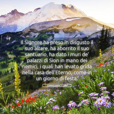 Picture 05 - Lamentazioni 2:7 RIV - Il Signore ha preso in disgusto il suo altare, ha - Bible Verse Picture