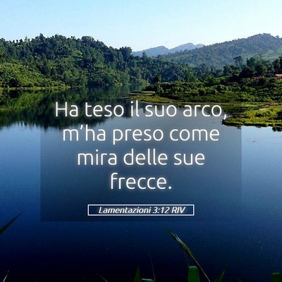 Picture 05 - Lamentazioni 3:12 RIV - Ha teso il suo arco, m’ha preso come mira delle - Bible Verse Picture