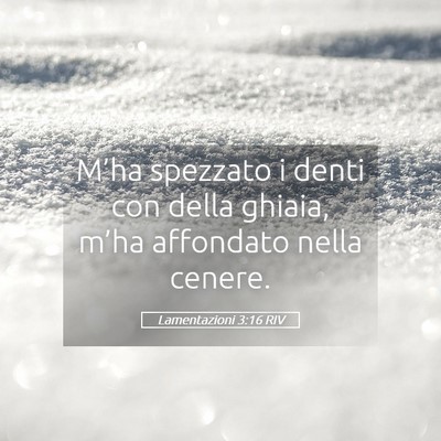 Picture 05 - Lamentazioni 3:16 RIV - M’ha spezzato i denti con della ghiaia, m’ha - Bible Verse Picture