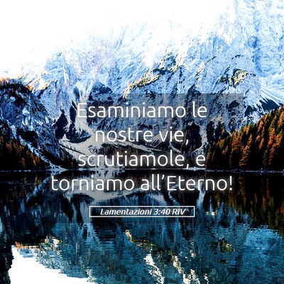 Picture 05 - Lamentazioni 3:40 RIV - Esaminiamo le nostre vie, scrutiamole, e torniamo - Bible Verse Picture