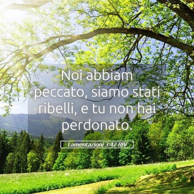 Picture 05 - Lamentazioni 3:42 RIV - Noi abbiam peccato, siamo stati ribelli, e tu non - Bible Verse Picture