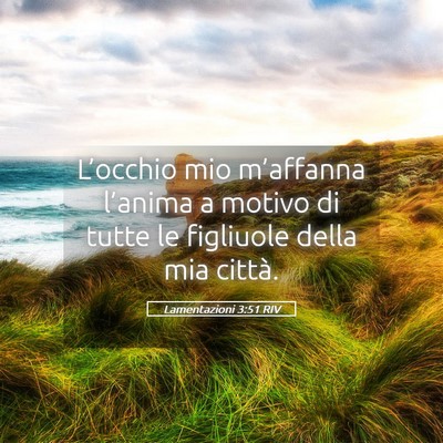Picture 05 - Lamentazioni 3:51 RIV - L’occhio mio m’affanna l’anima a motivo di - Bible Verse Picture