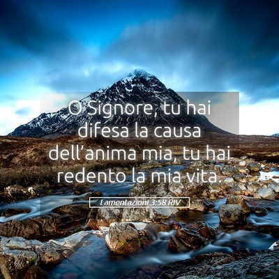 Picture 05 - Lamentazioni 3:58 RIV - O Signore, tu hai difesa la causa dell’anima - Bible Verse Picture