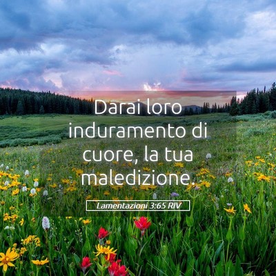 Picture 05 - Lamentazioni 3:65 RIV - Darai loro induramento di cuore, la tua - Bible Verse Picture