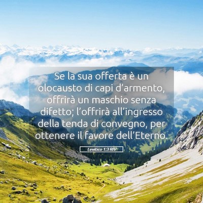 Picture 05 - Levitico 1:3 RIV - Se la sua offerta è un olocausto di capi - Bible Verse Picture